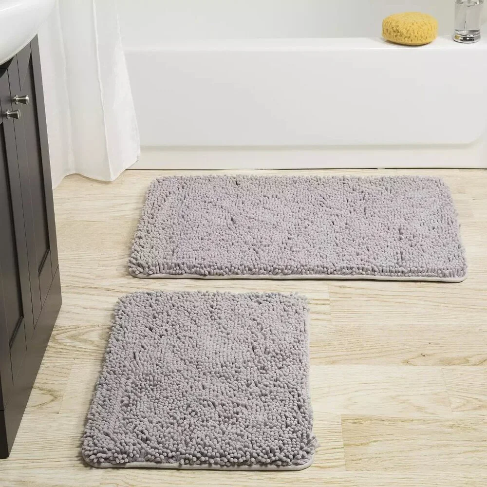 2 Pc. Lavish Home Chenille Bath Mat Set Color: Gray